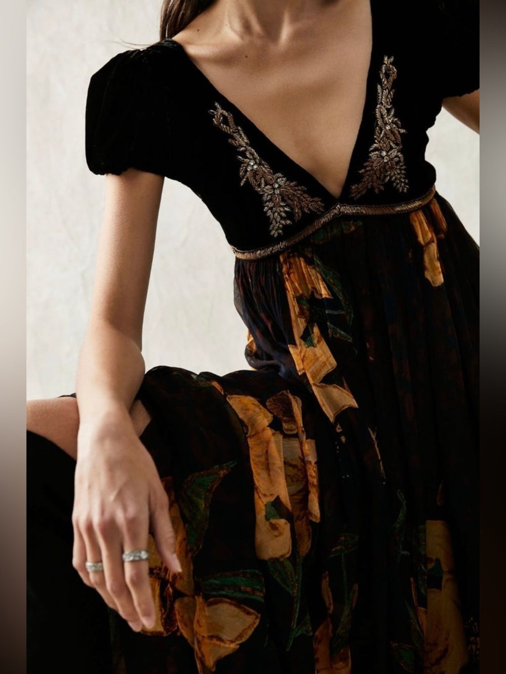 Free People Colette Maxi Dress Black Size 8 - Picture 3 of 11